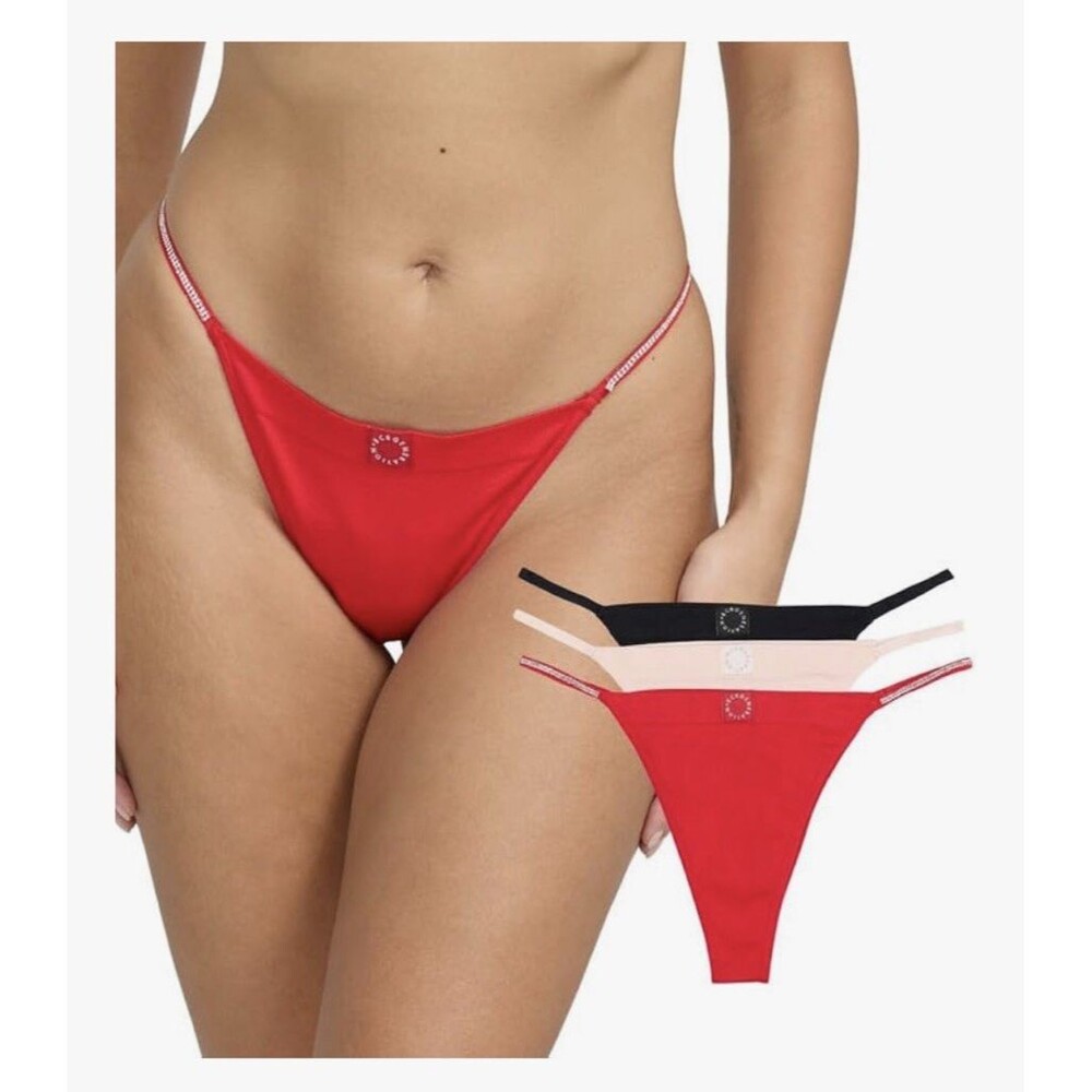 BLING!! womens 3-pack Seamless Tanga Thong Underwear